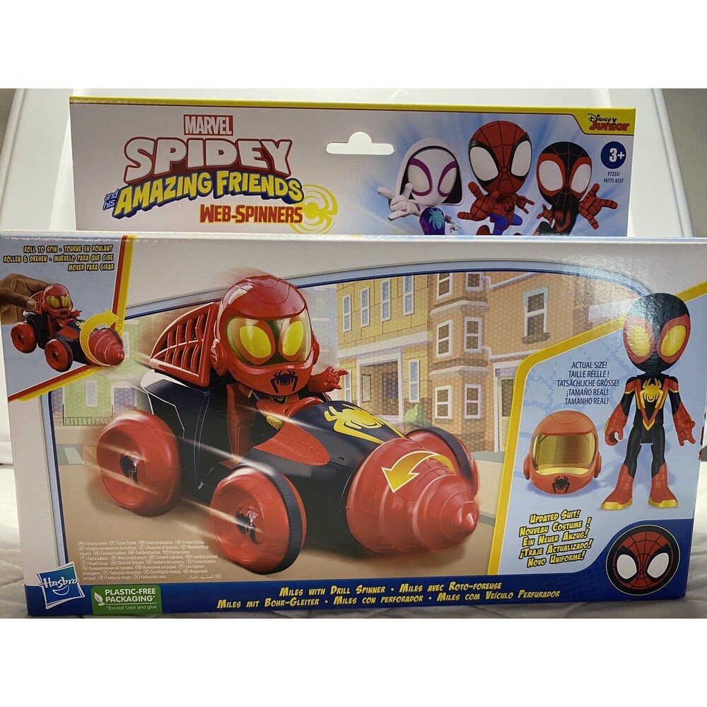 Marvel Spidey & His Amazing Friends Web-Spinners Miles w/ Drill Spinner Toy NIB